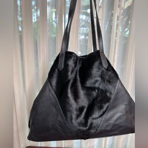 Sondra Robert’s leather suede and fur hobo bag